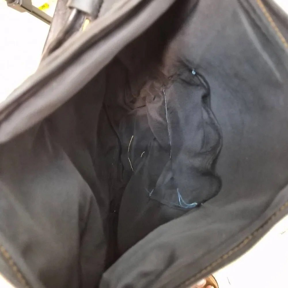 Black distressed leather hobo bag